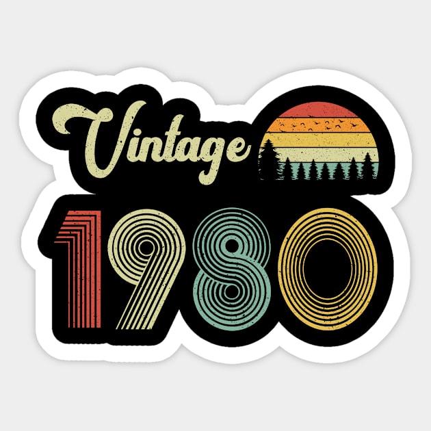 Vintage 1980 40th Birthday – Retro Vintage Classic 40 Years Old Sticker by Merchofy